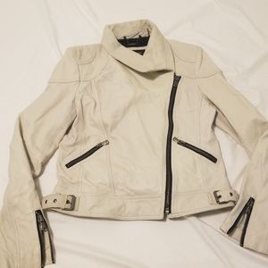 Black River White Leather Jacket